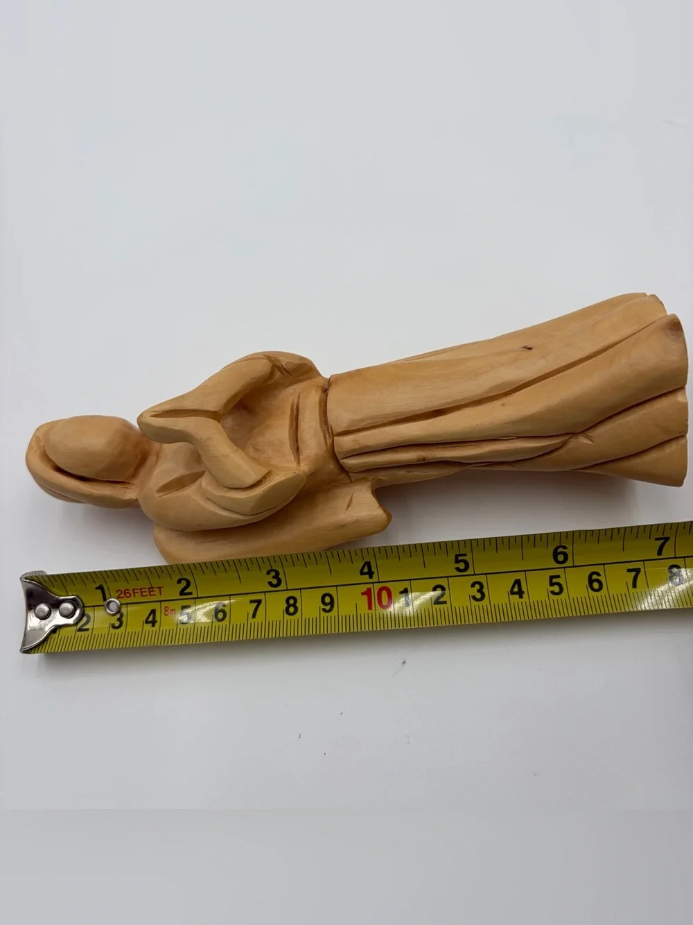 Hand Carved Wood Wooden Praying Angel Figurine Christmas 7 in